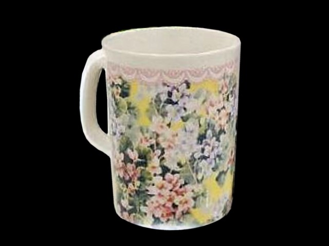 Pink and Blue African Violet Mug - Click Image to Close